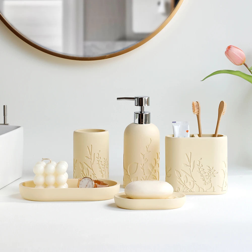 distributeur de savon ensemble 5 pièces pour salle de bain - vue 3 sur 7