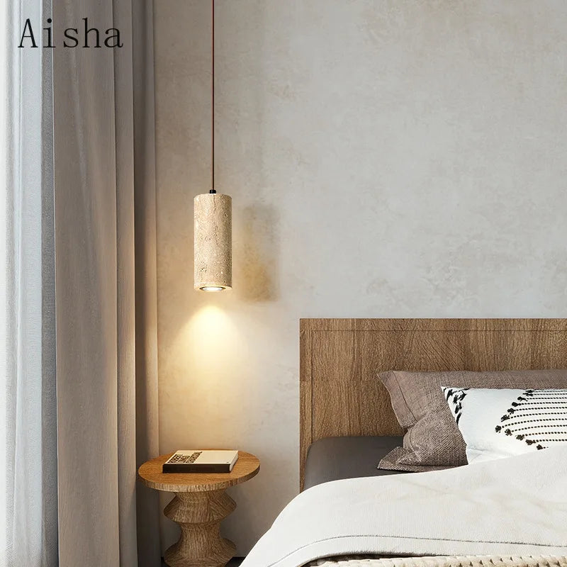 suspension nordique wabi-sabi en pierre pour éclairage intérieur - vue 3 sur 8