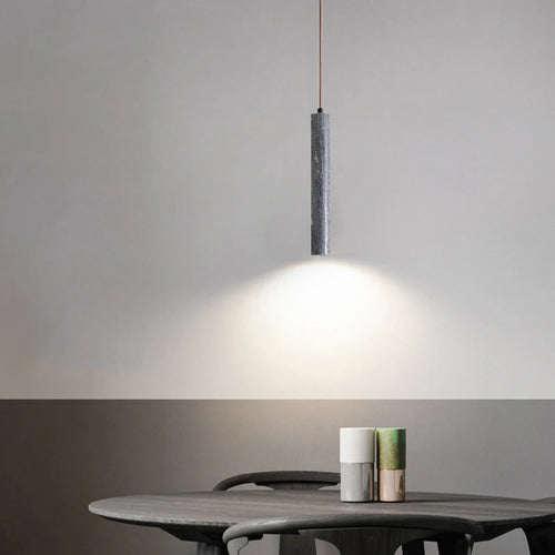 Suspension cylindrique en marbre naturel led minimaliste