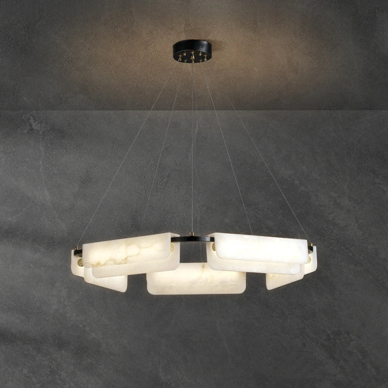lustre nordique en marbre led pour décoration moderne - vue 2 sur 12