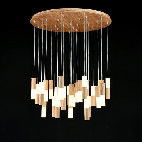 lustre en bois moderne pour éclairage intérieur design