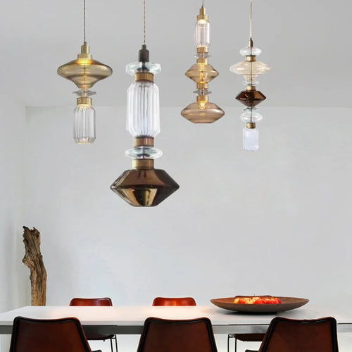 suspension design italienne en verre pour intérieur élégant - vue 2 sur 12