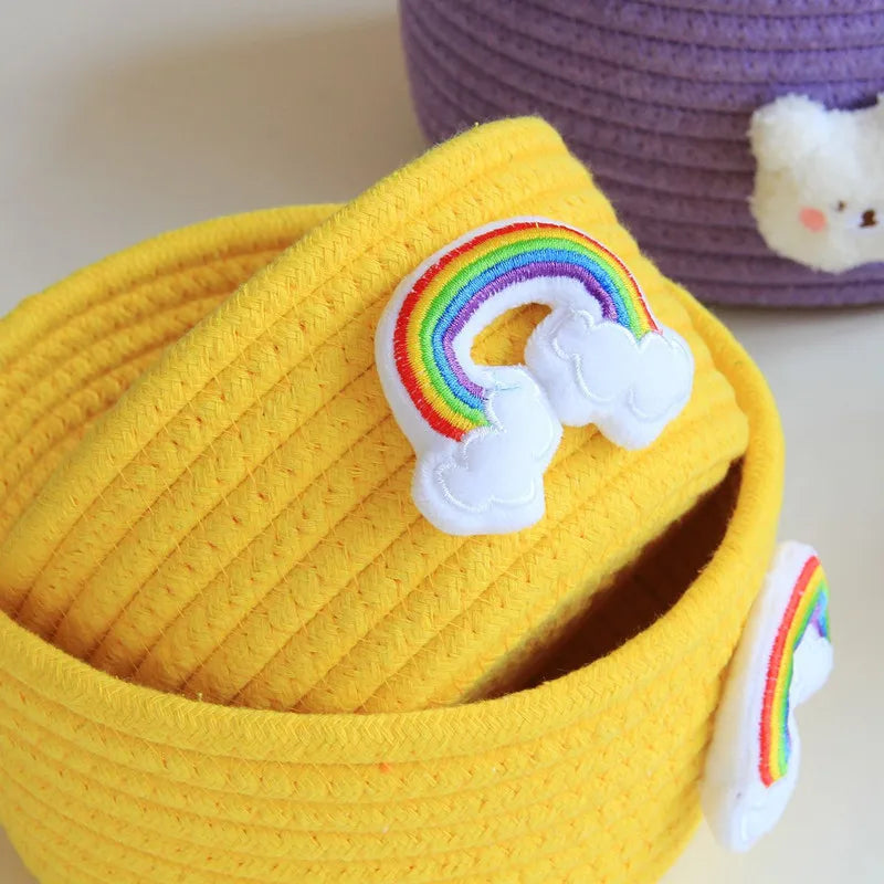 panier de rangement tissé animaux pour jouets et divers objets - vue 6 sur 21