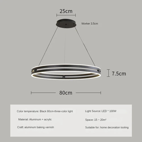 lustre circulaire moderne design créatif pour intérieur lumineux