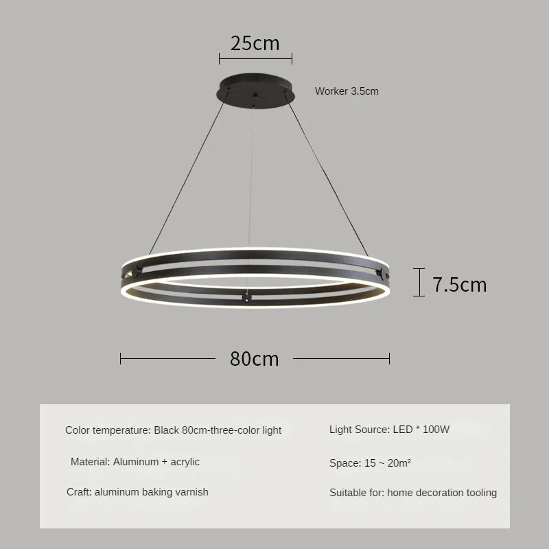 lustre circulaire moderne design créatif pour intérieur lumineux - vue 14 sur 15
