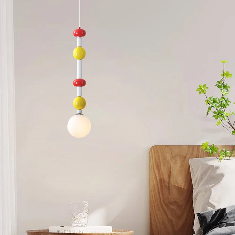 suspension boule en verre abat-jour haut plafond memphis - vue 6 sur 8