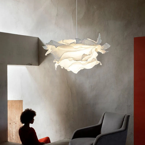 Minimalistischer LED-Papier-Kronleuchter für den Innenbereich DIY - vue 5 sur 12
