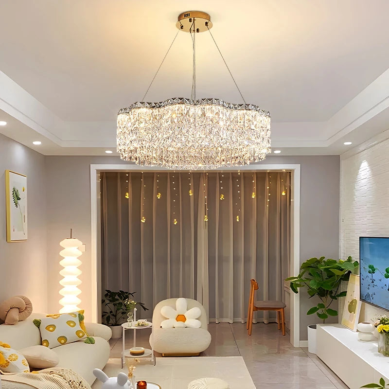 lustre moderne en cristal pour un éclairage élégant intérieur - vue 6 sur 10