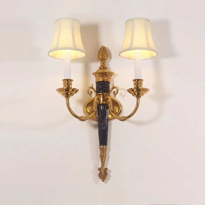 applique murale double tête style nordique en cuivre led rétro - vue 2 sur 8