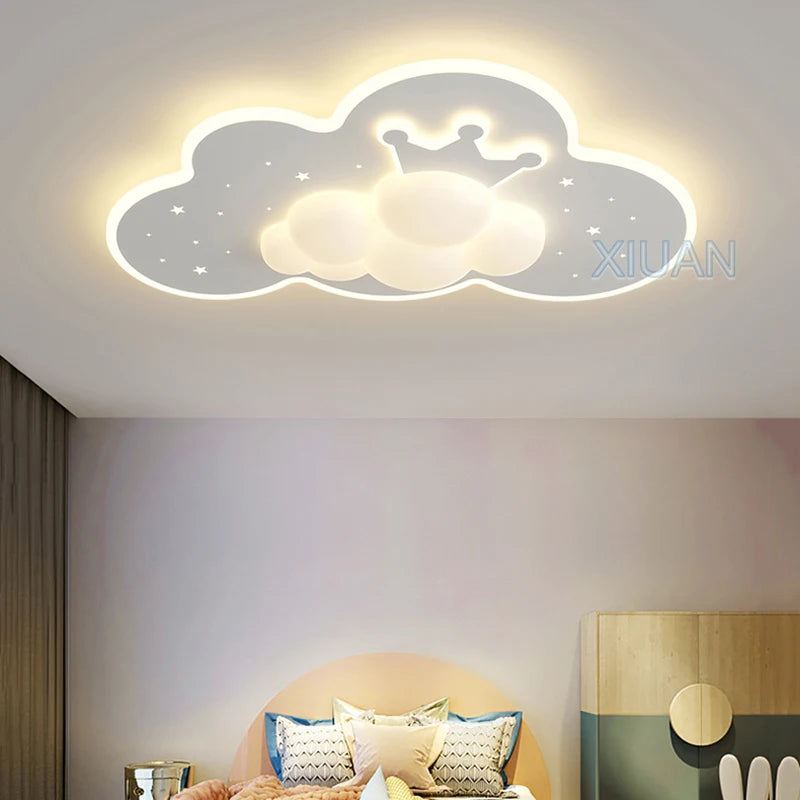 lustre créatif en forme de couronne et nuage pour enfants - vue 4 sur 8