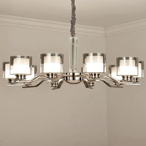 plafonnier led suspendu métal nickel design moderne luminaire décoratif intérieur