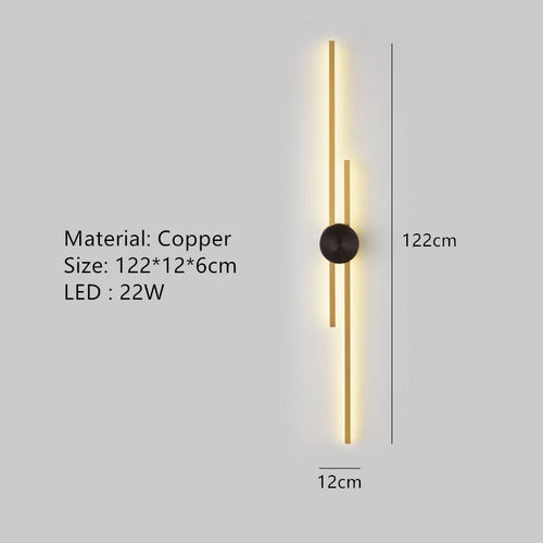 Minimalistische LED-Wandleuchte aus Messing für Restaurant und Flur - vue 14 sur 18