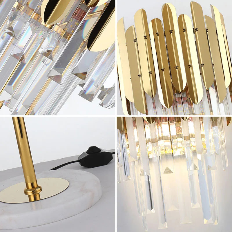 Applique murale LED en cristal doré moderne - vue 7 sur 18