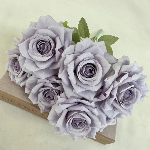 bouquet de roses artificielles en soie pour décoration festive