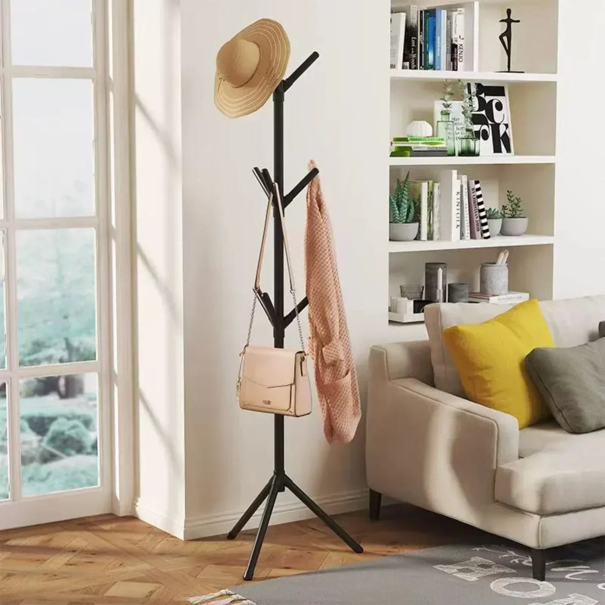 porte-vêtements et chapeaux support vertical en forme de branche - vue 3 sur 7