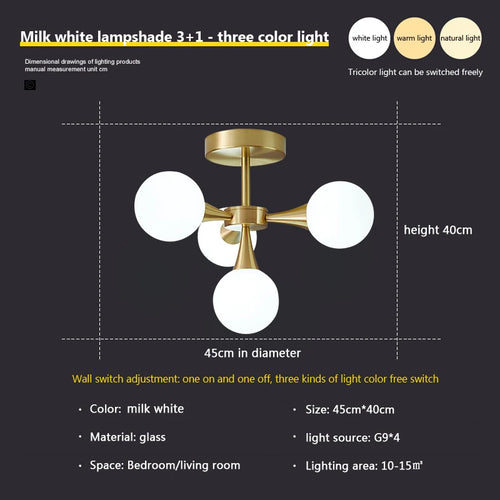 lustre moderne en verre pour un éclairage décoratif intérieur - vue 13 sur 24