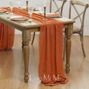 Chemin de table coton gaze style vintage mariage