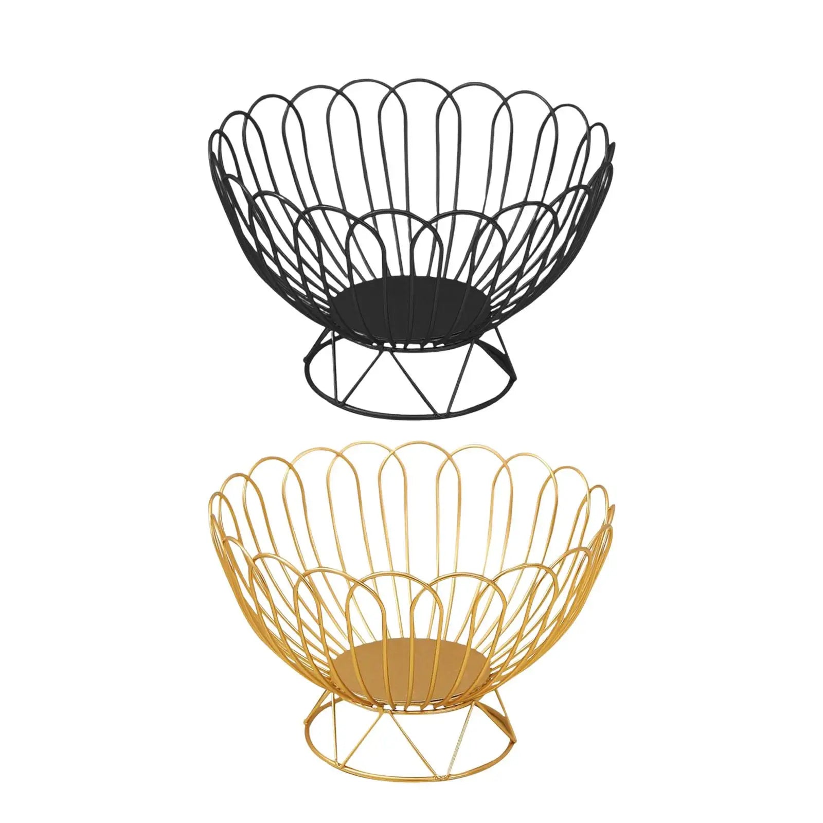 Iron Wire Fruit Basket, Fruit Storage Bowls Decorative Stand for Kitchen Counter