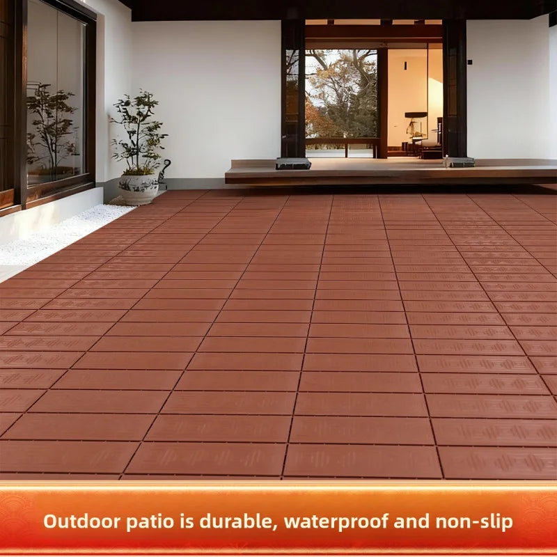 Dalles terrasse clipsables bois composite antidérapantes 11 pièces - vue 2 sur 6