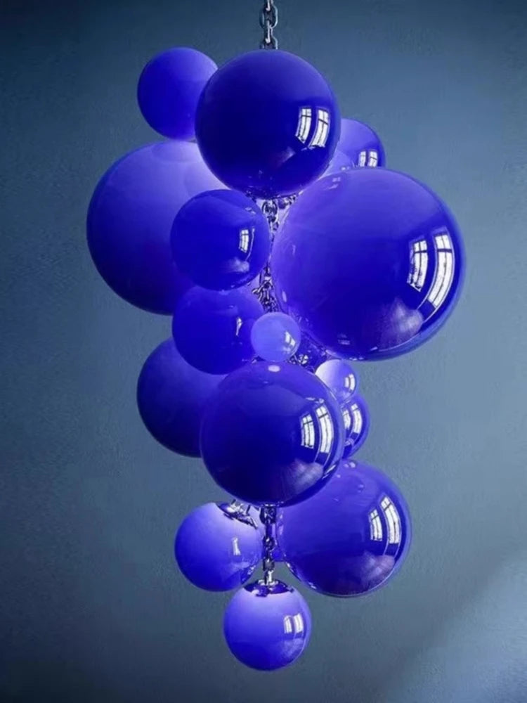 suspension en verre design italien style raisin lumineux