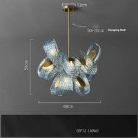 Suspension modernes en verre bleu lampes suspendues design pour couloir Bar chambre lustre Suspension Luminaire éclairage