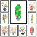 vase à fleurs aquarelle art mural nordique pour décoration intérieure