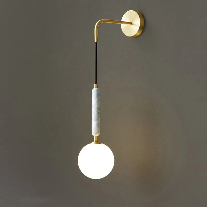 Applique murale led en marbre design nordique moderne décorative - vue 3 sur 9