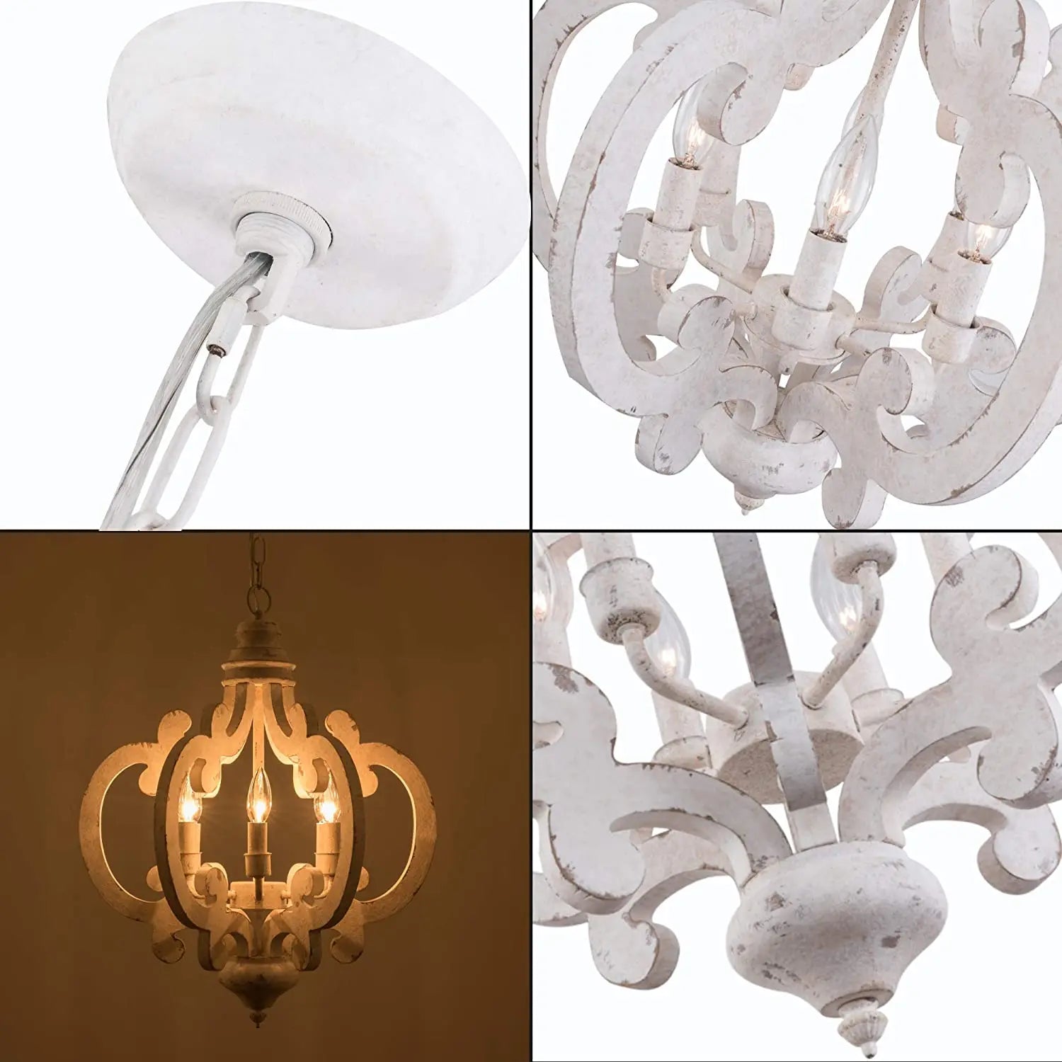 lustre vintage en bois pour ferme et loft rétro - vue 7 sur 7