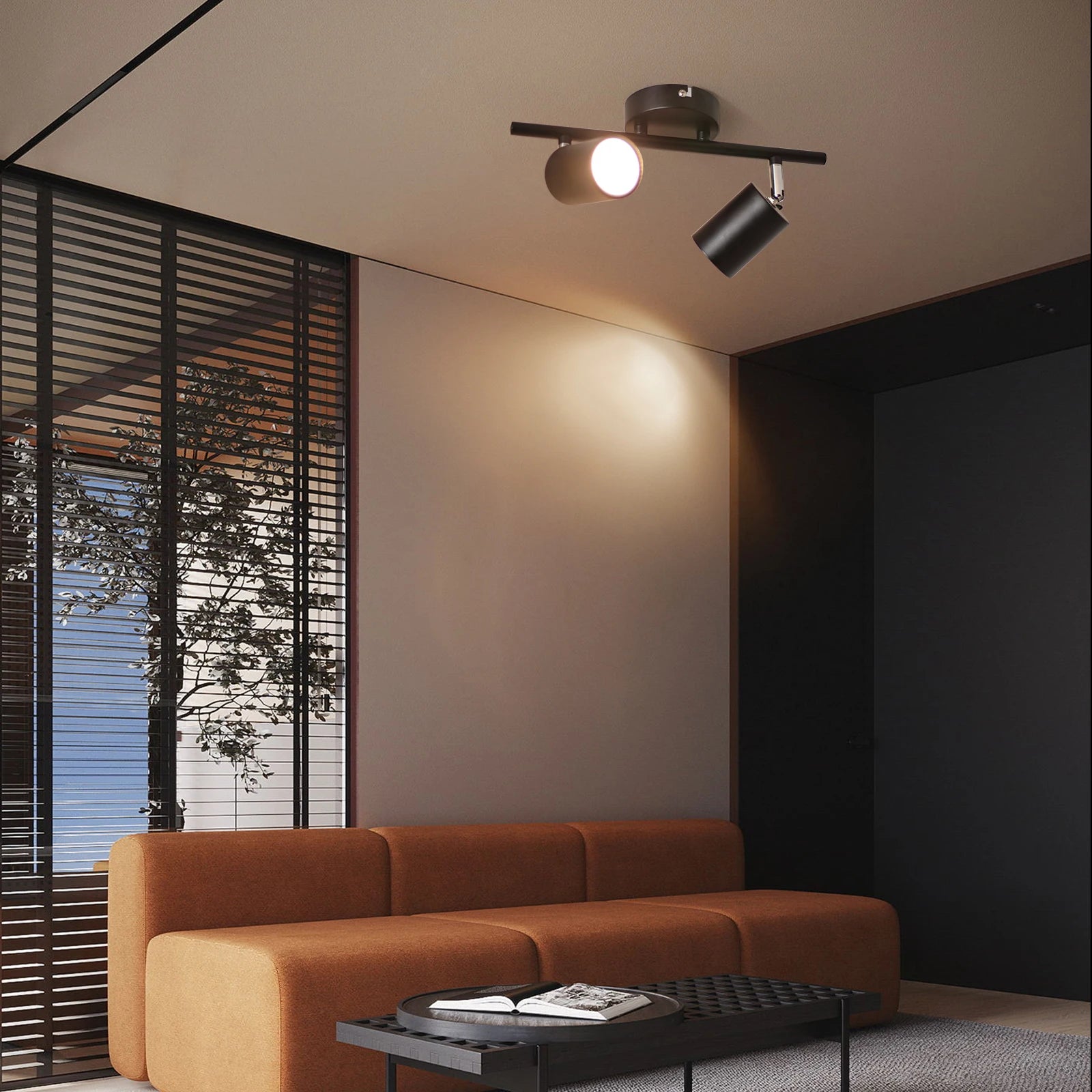 Plafonnier moderne noir LED voie maison magasin vêtements - vue 6 sur 9