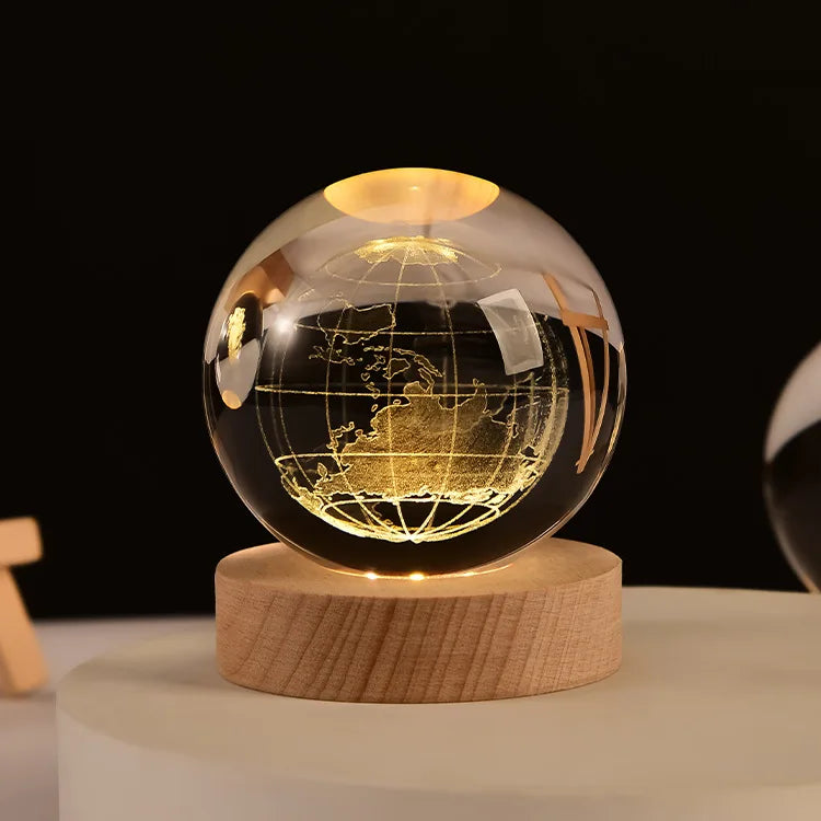 boule de cristal 3D système solaire gravé cadeau décoratif - vue 16 sur 32