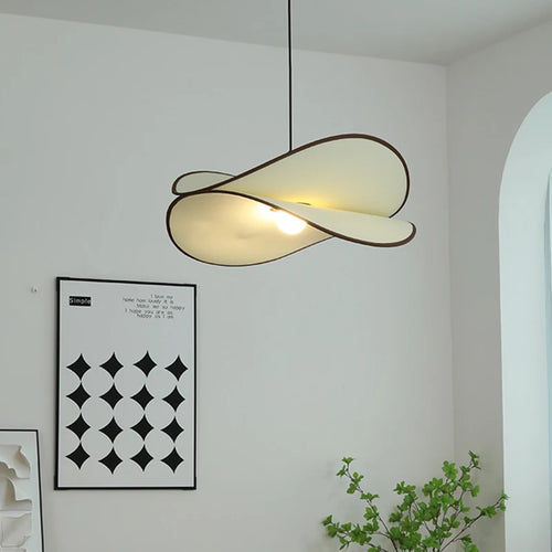 LED-Kronleuchter aus Stoff, höhenverstellbar, Art-Déco-Design - vue 2 sur 10