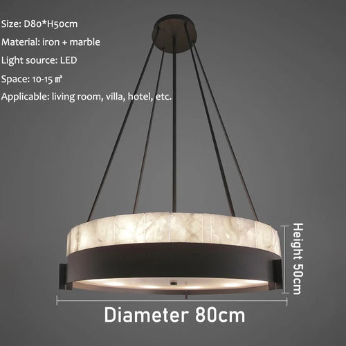 lustre moderne en marbre avec éclairage led créatif intérieur