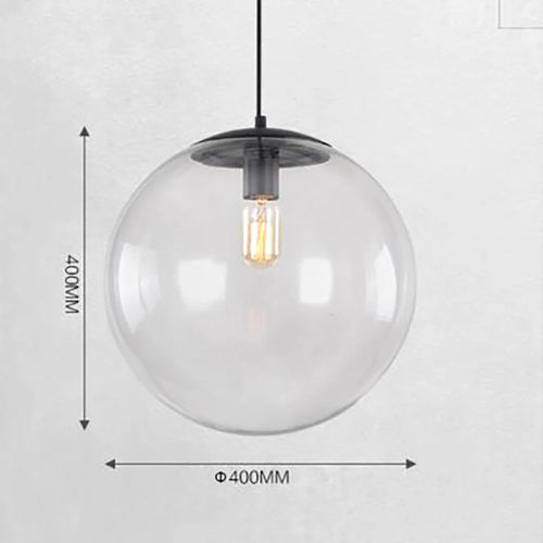 Minimalistische nordische Pendelleuchte mit Glaskugel - vue 4 sur 5