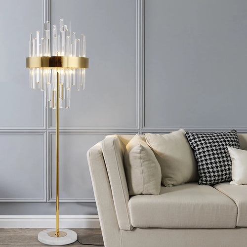 lampadaire post-moderne nordique en cristal doré led luxe