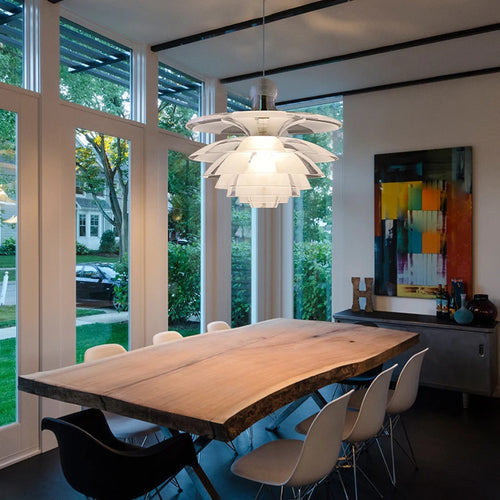 lustre en acrylique/verre moderne led en forme de pomme de pin