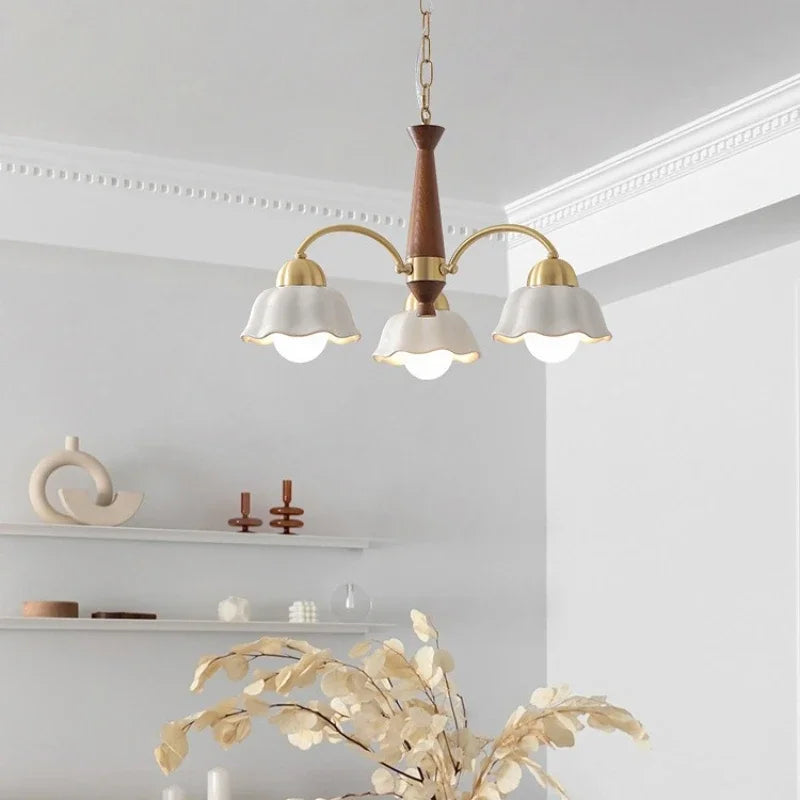 lustre moderne en céramique à fleurs pour intérieur contemporain - vue 4 sur 12