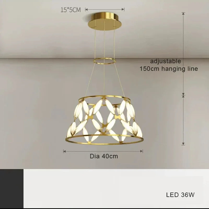 lustre nordique moderne lampe led créative pour décoration intérieure - vue 13 sur 13