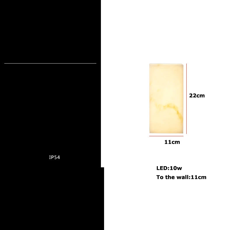 applique murale art deco marbre cube étanche pour intérieur et extérieur - vue 12 sur 12