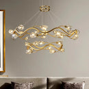 lustre led en cristal moderne de luxe pour éclairage intérieur