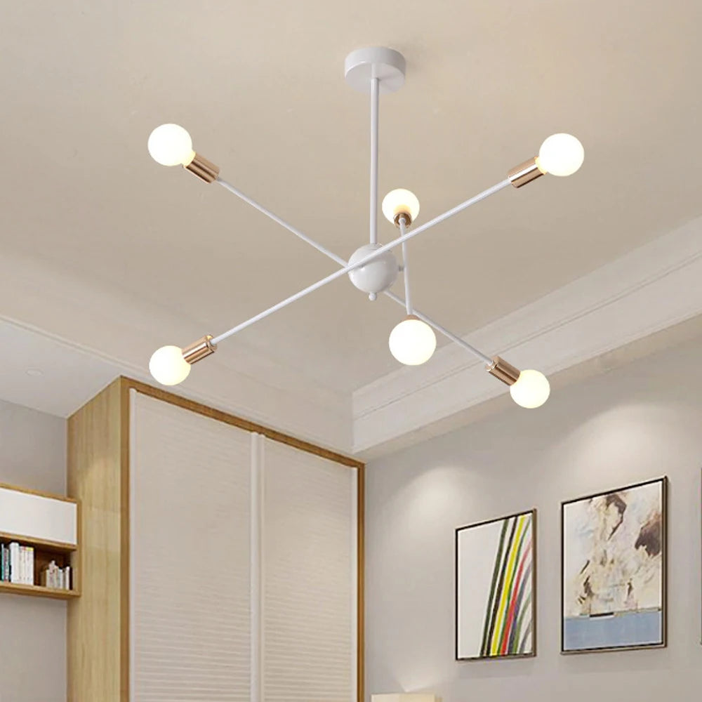 lustre moderne nordique sputnik avec éclairage led intérieur - vue 7 sur 16