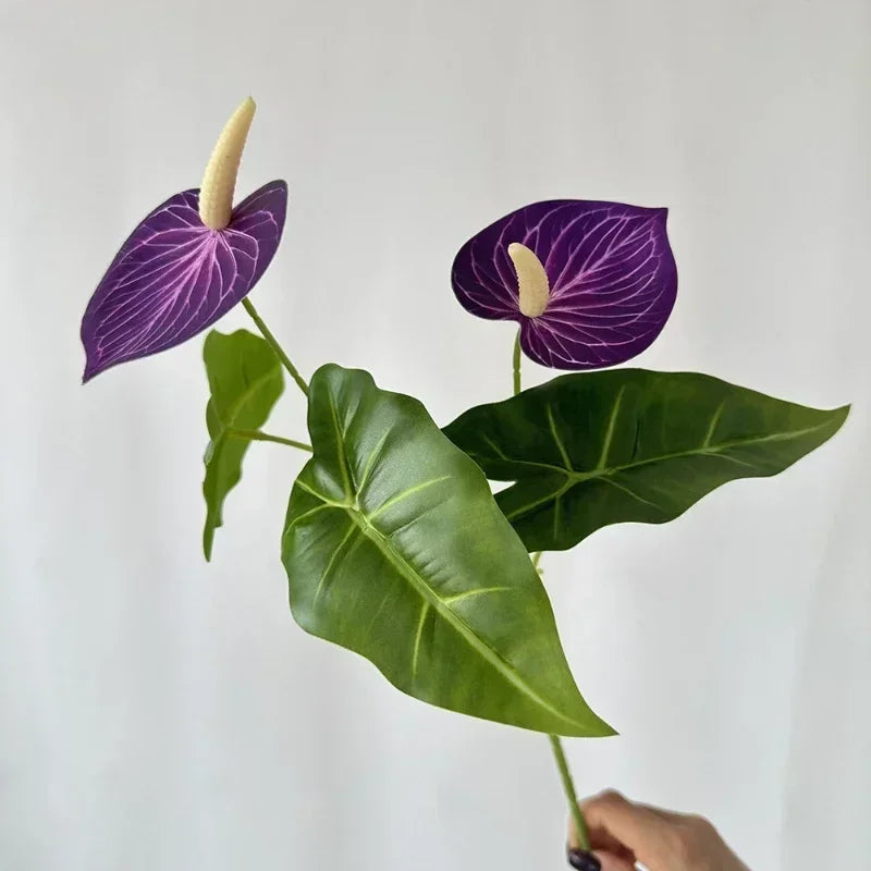 fleurs artificielles anthurium pour décoration de fête et vacances - vue 11 sur 16