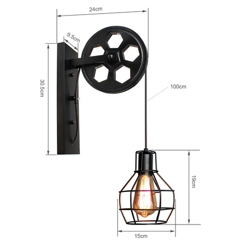 Vintage Wandleuchte im Retro-Loft-Stil für industrielle Dekoration