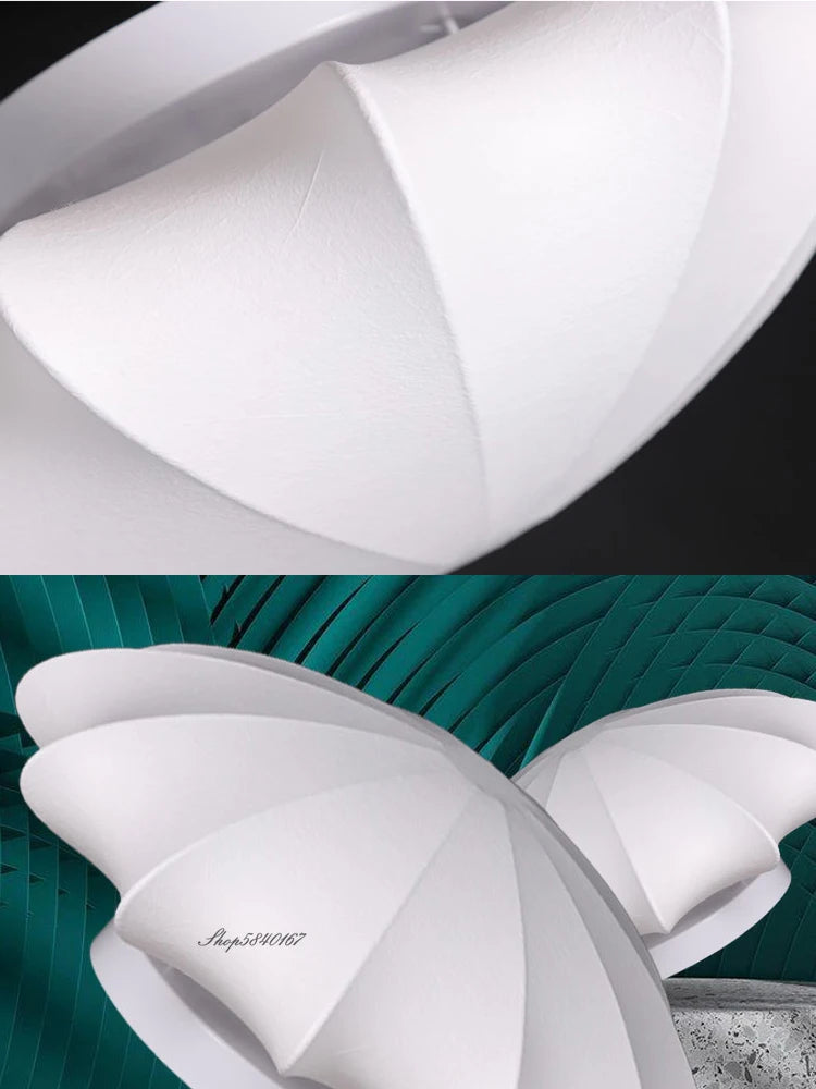 Lampe en soie nordique décoration de plafond plafond moderne à LEDs lumière pour salle à manger salon lumière belle fleur ombre lampe à main - vue 4 sur 8
