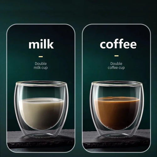 Tasses expresso double paroi verre 80ml ensemble isotherme
