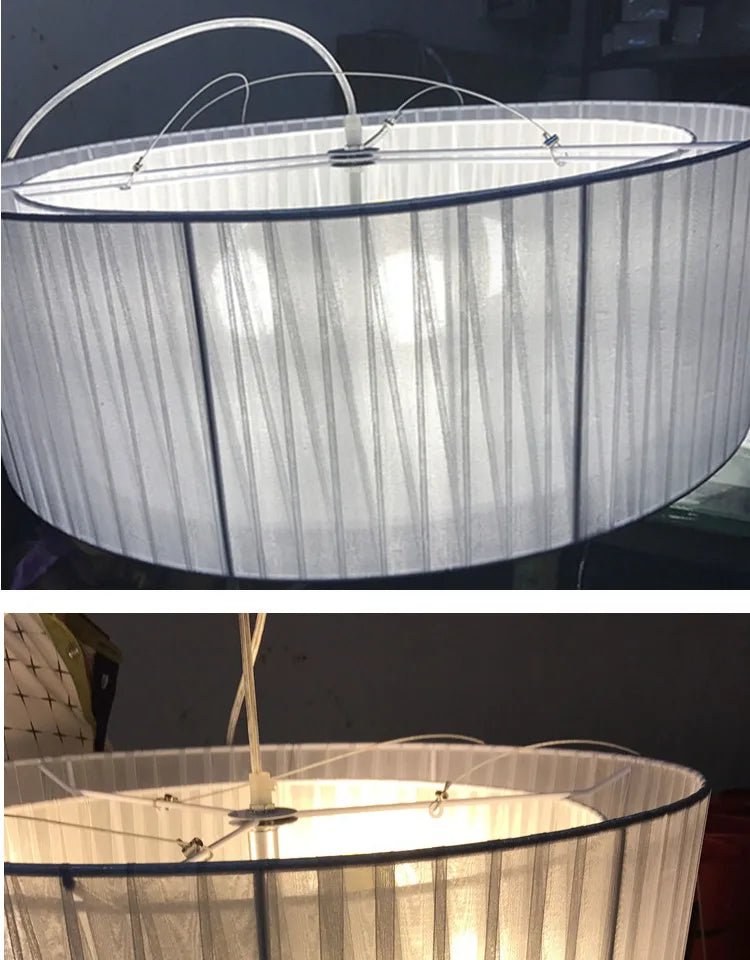 lustre en tissu japonais art moderne éclairage romantique restaurant - vue 8 sur 8