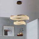 Minimalistischer LED-Kronleuchter im nordischen Stil aus Kristall