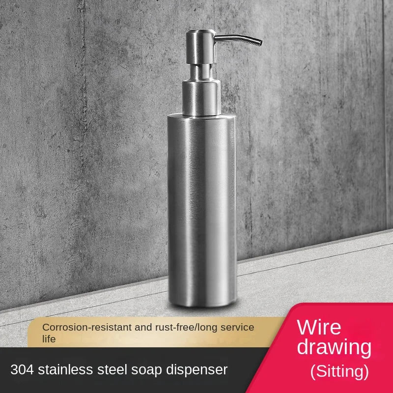 distributeur de savon mural en acier inoxydable 200 ml accessoires salle de bain - vue 8 sur 21