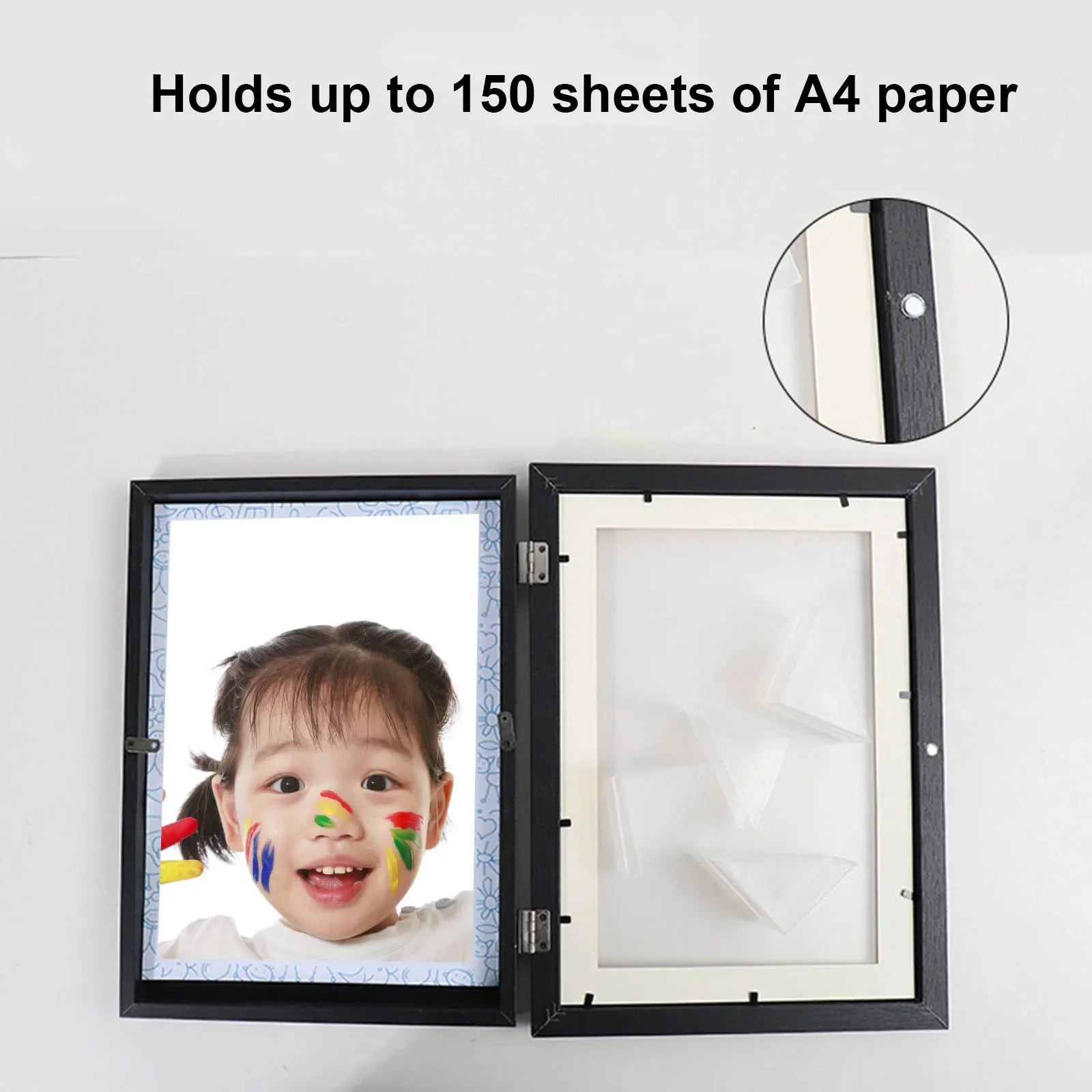 cadres photo en bois pour enfants avec rangement artistique - vue 8 sur 8