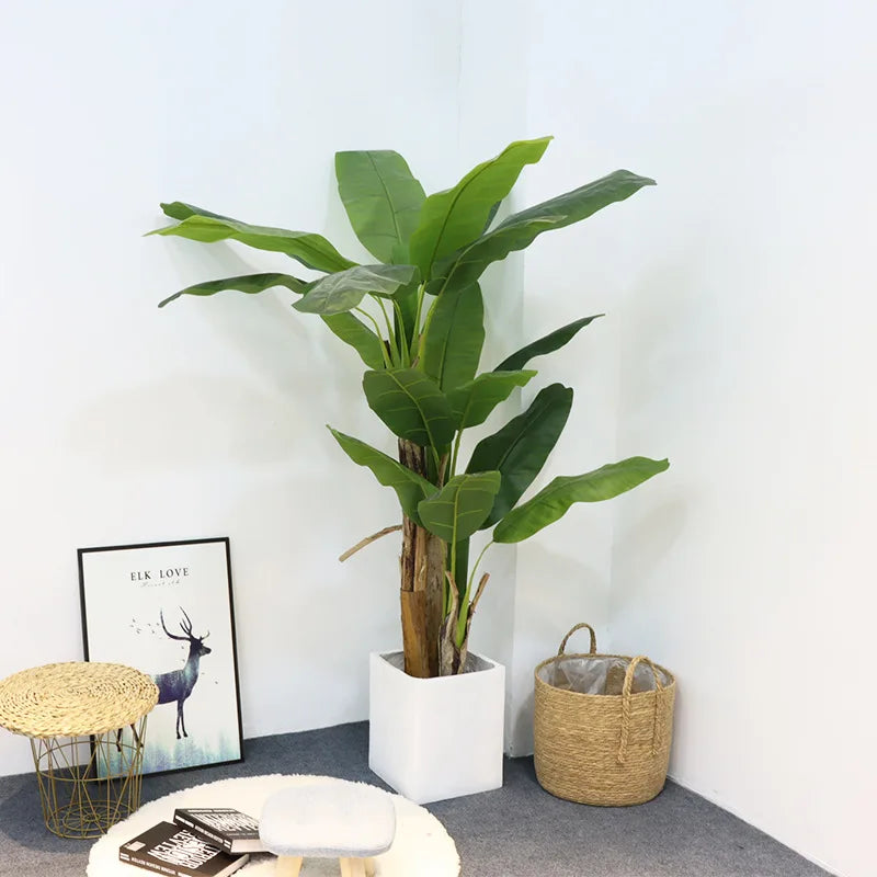grande plante artificielle bonsaï faux bananier en pot décoration intérieure extérieure - vue 4 sur 15