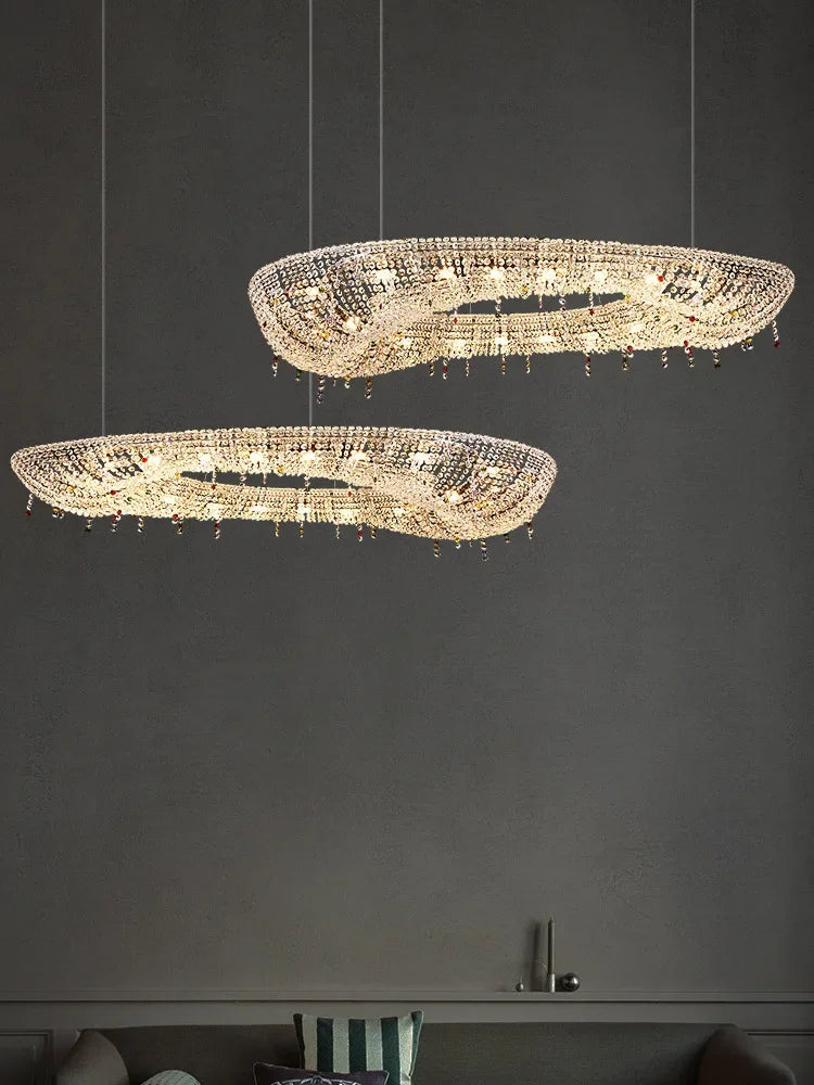 suspension luxe cristal bateau éclairage design moderne décoratif - vue 2 sur 18